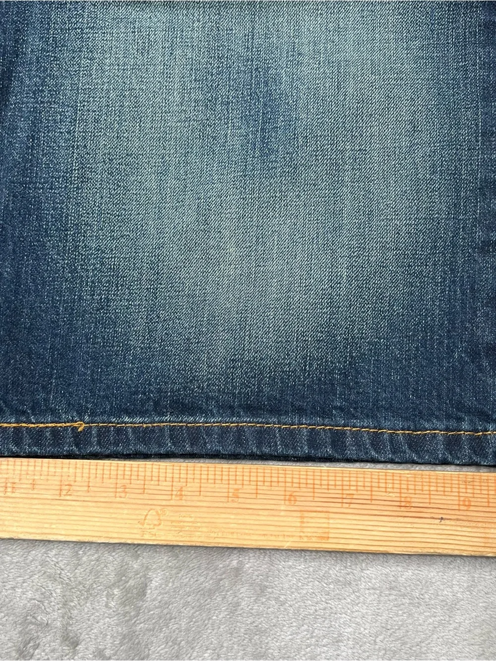 Levi's 569 Baggy Jorts Mens 32 Blue Dark Wash Good Fade Whiskering Skater Y2K